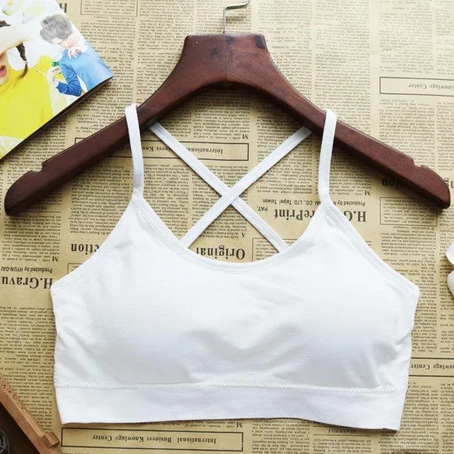 2016 Sexy Women Bra Tank Top Vest Fitness Stretch Women's Tanks Cropped Feminino Women Crop Top Cropped Padded