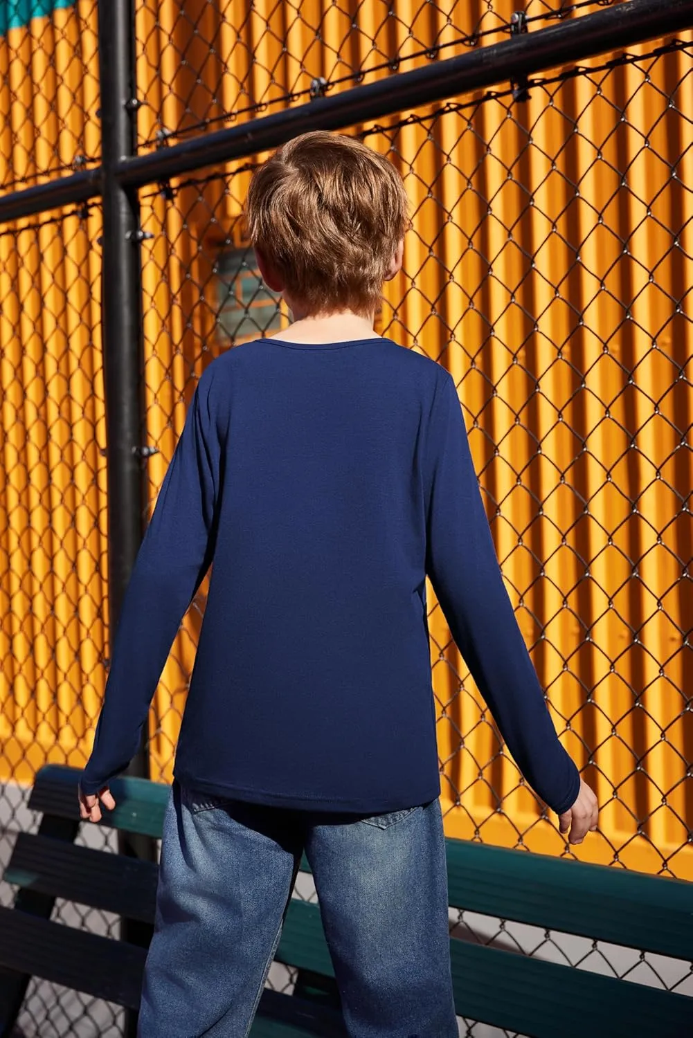 Arshiner Kids Boys Henley Shirts Cotton Long Sleeve T-Shirts Color Block Tee