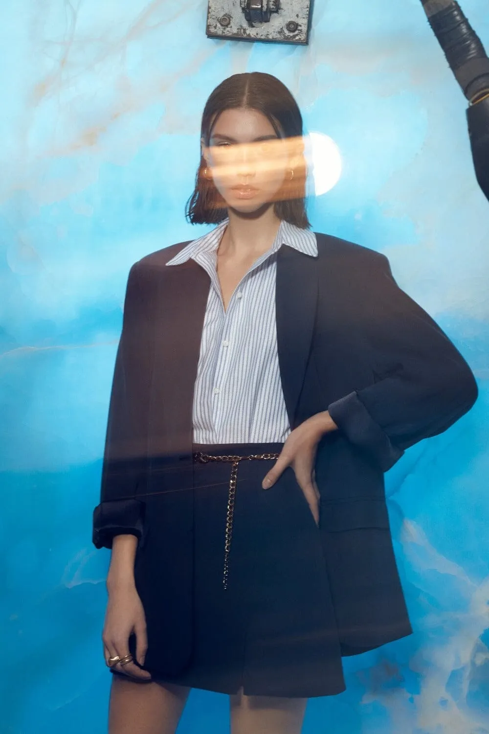 Boxy Navy Blue Oversize Jacket