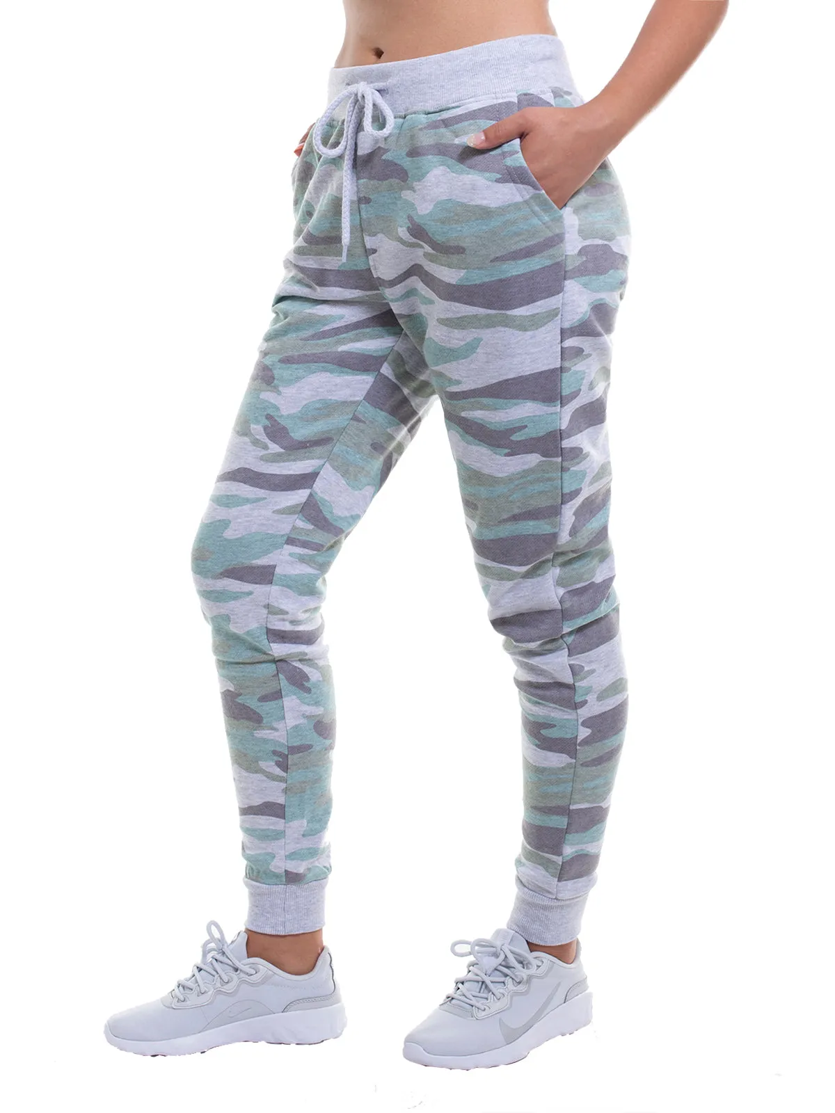 Camo Print Knit Jogger Fleece Sweatpants