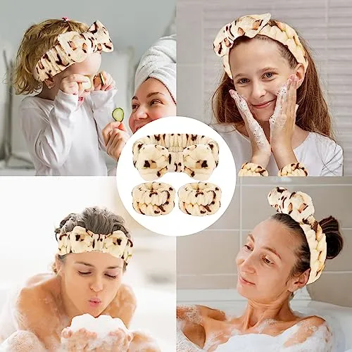 CERETIA Face Washing Headband and Wristband Set, Microfiber Wristbands for Washing Face Absorbent Spa Wristbands, Fitness