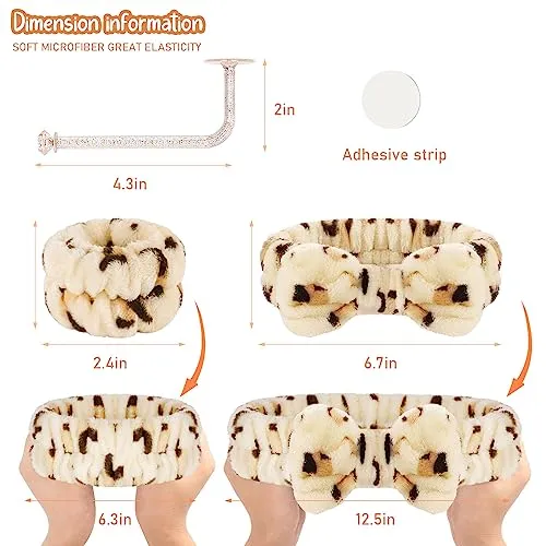 CERETIA Face Washing Headband and Wristband Set, Microfiber Wristbands for Washing Face Absorbent Spa Wristbands, Fitness