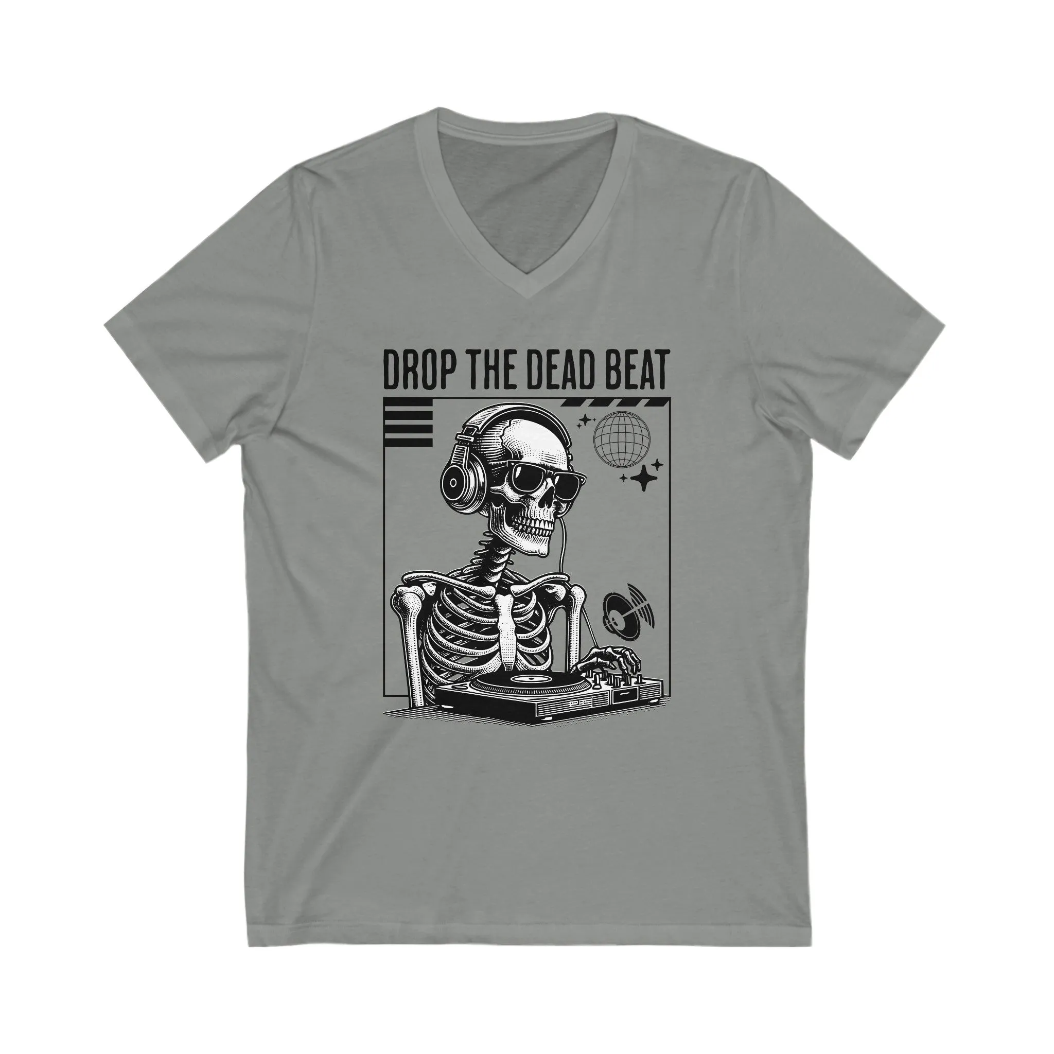 Halloween Drop The Dead Beat Unisex Jersey Short Sleeve V-Neck Tee