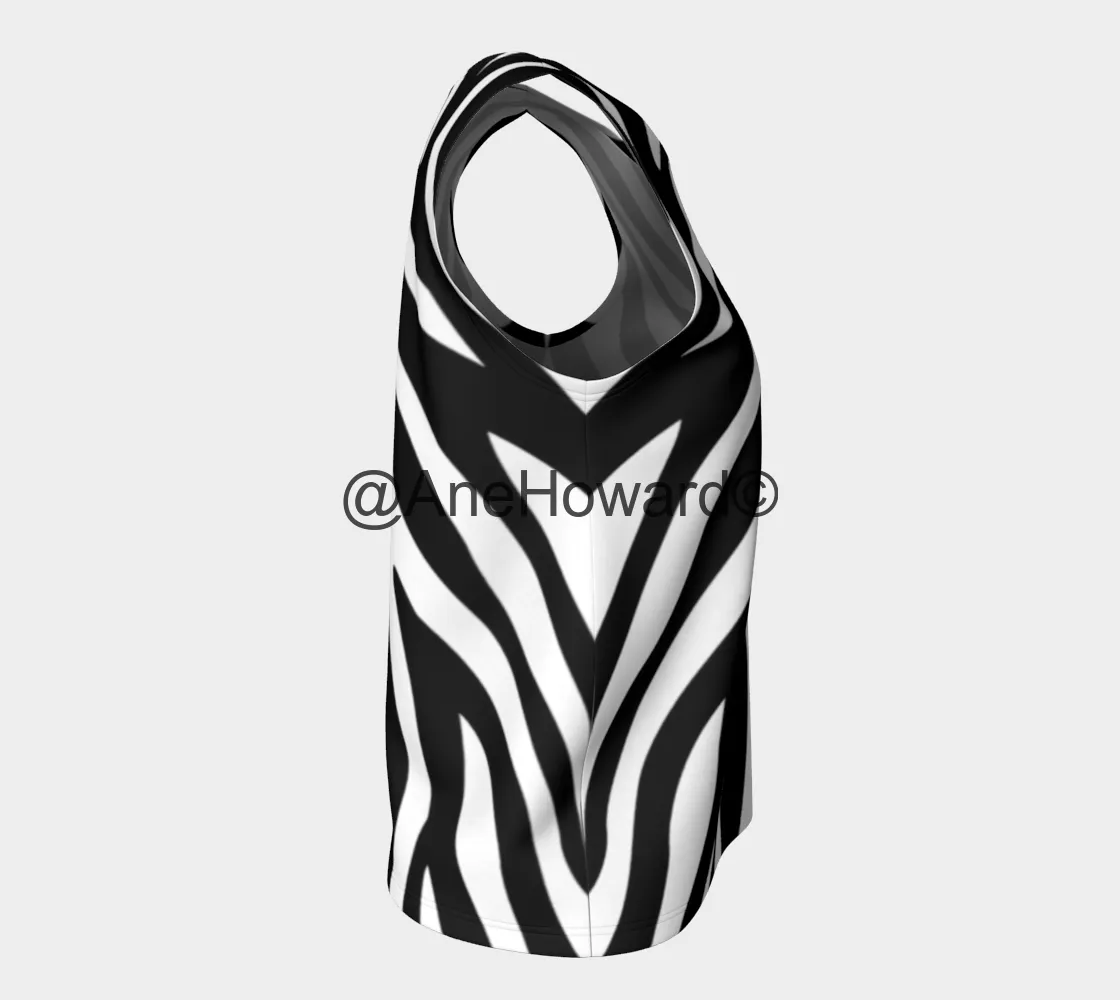 Long Tank Top- Zebra