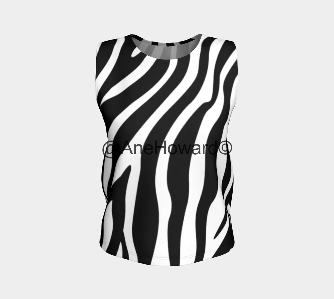 Long Tank Top- Zebra