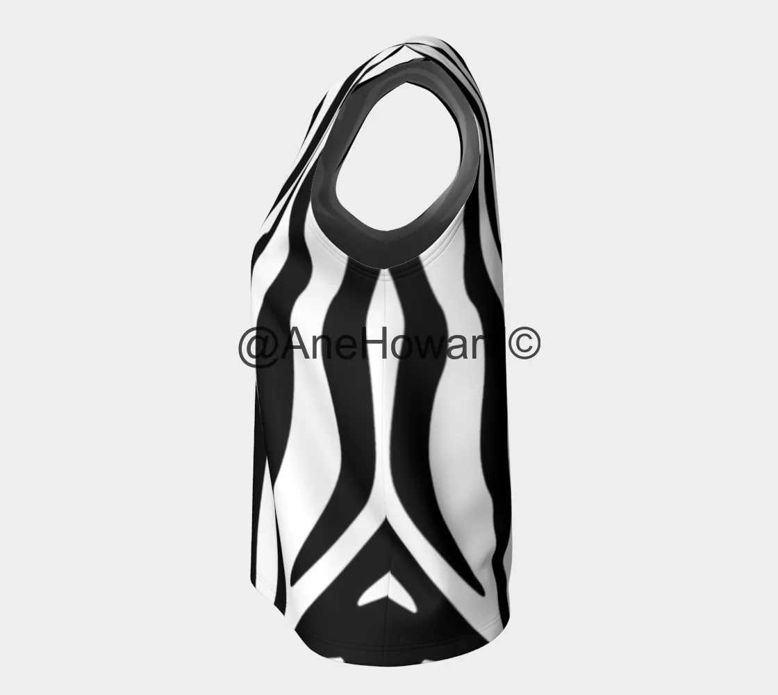 Long Tank Top- Zebra