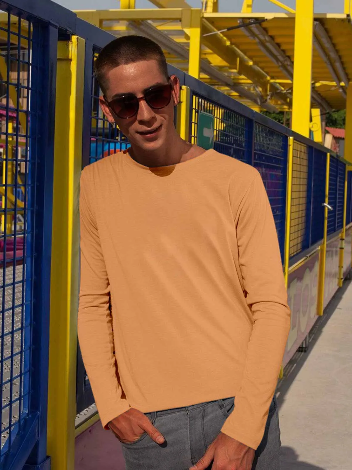 Peach | ACTION series | Full Sleeve T shirt for Men