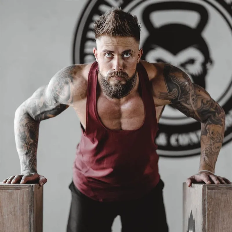 Quick Drying Sleeveless Gym Tank Men Running Summer Vest Breathable Muscle Mens Tank Tops Workout Fitness T-Shirt Sport Shirt