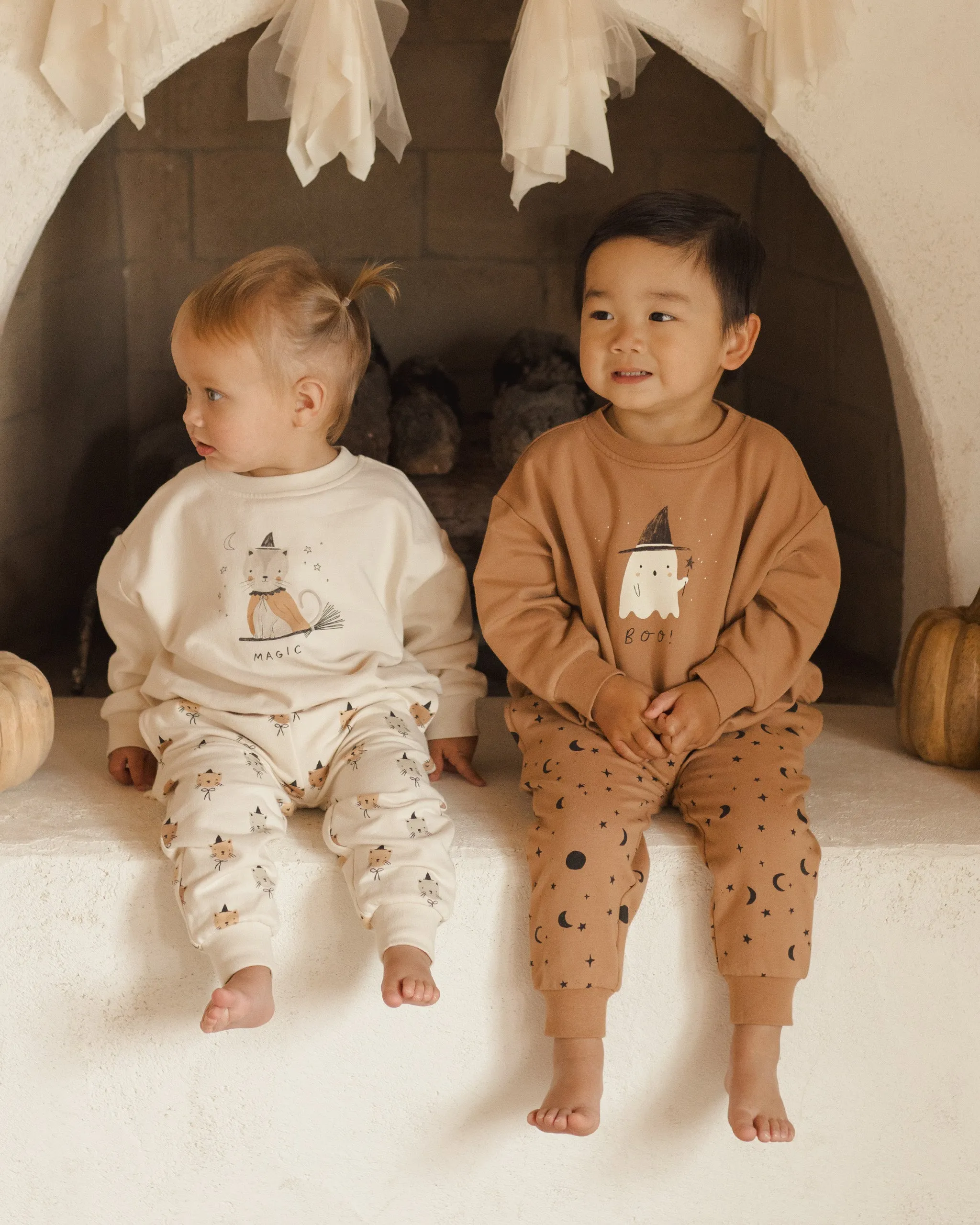 Quincy Mae Relaxed Fleece Sweatpant || Cats
