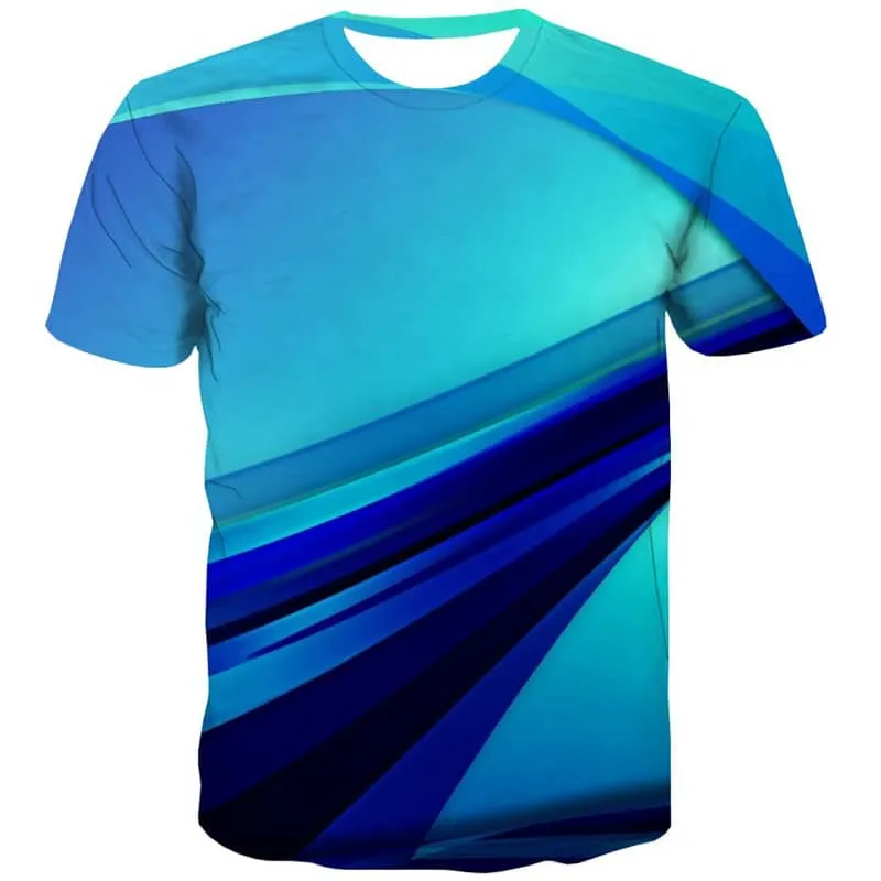 shirt abstract  personality Funny 3D t shirt  fun geometric colorful art Casual man art costume