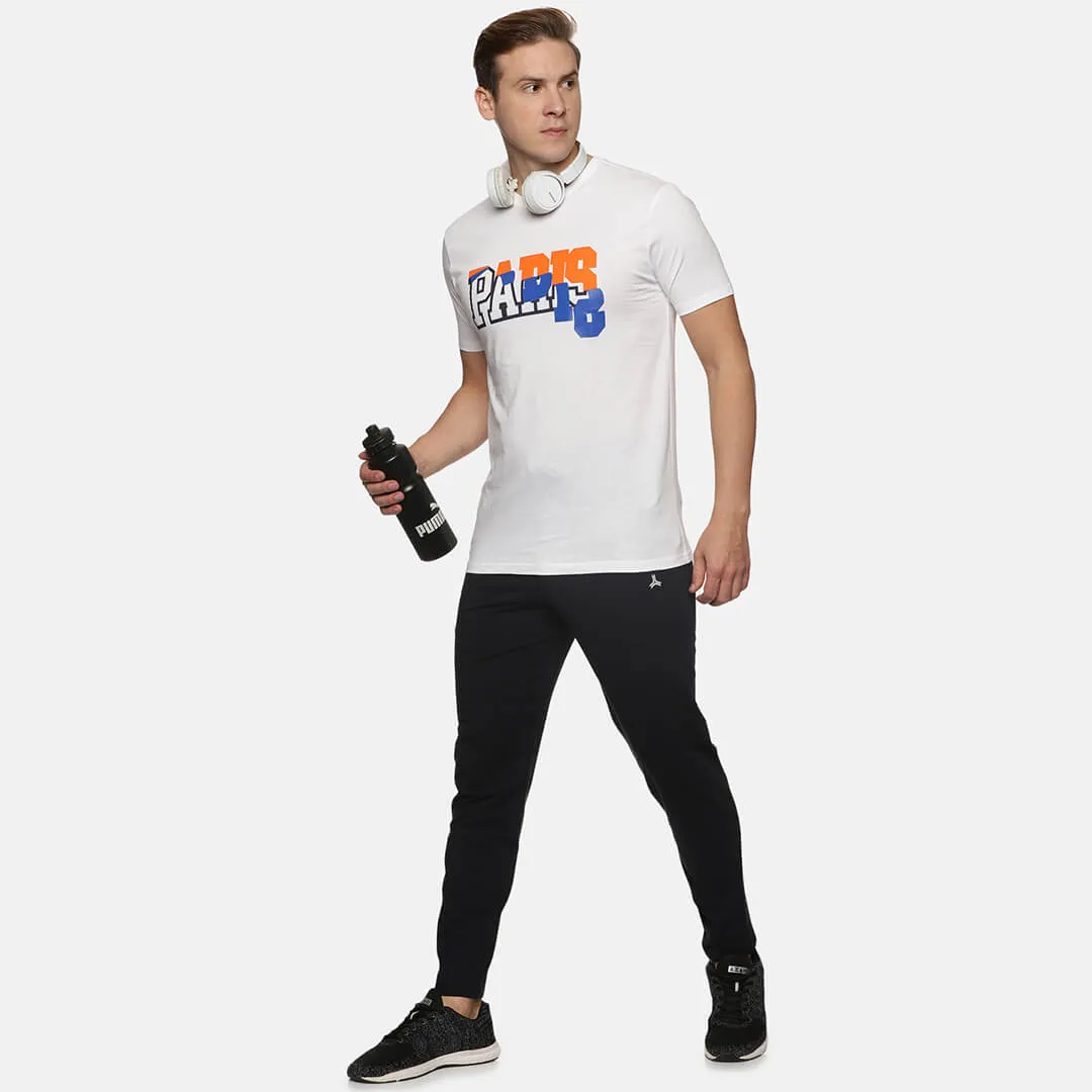 White Graphic Printed T-shirts - Paris