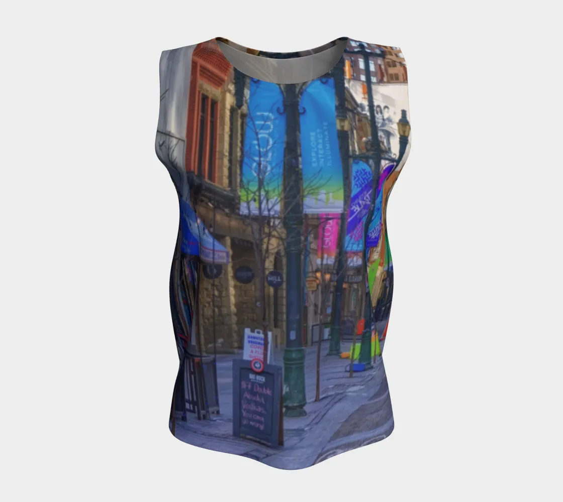 Women's All-Over Loose Long Tank Top - Downtown Calgary Stephen Avenue