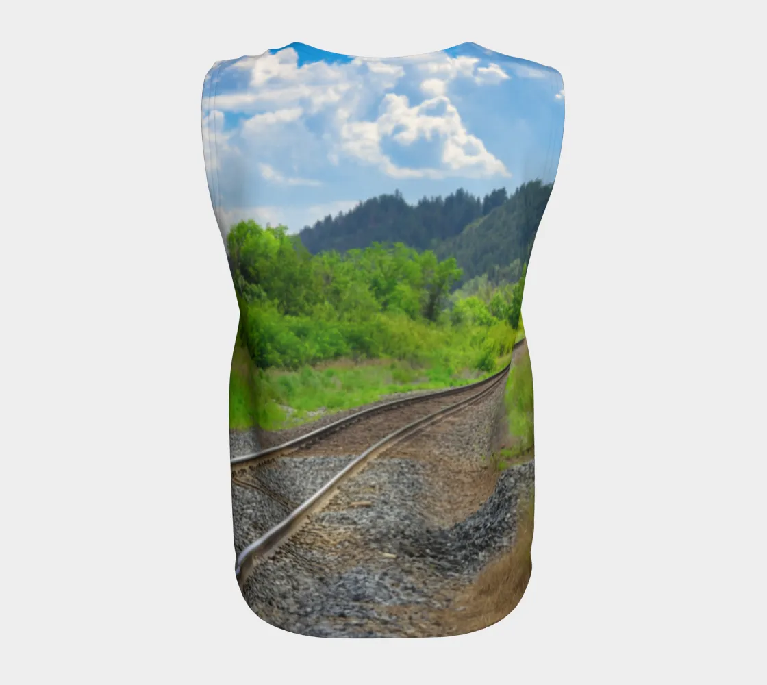 Women's All-Over Loose Long Tank Top - Edworthy Park CPKC Tracks